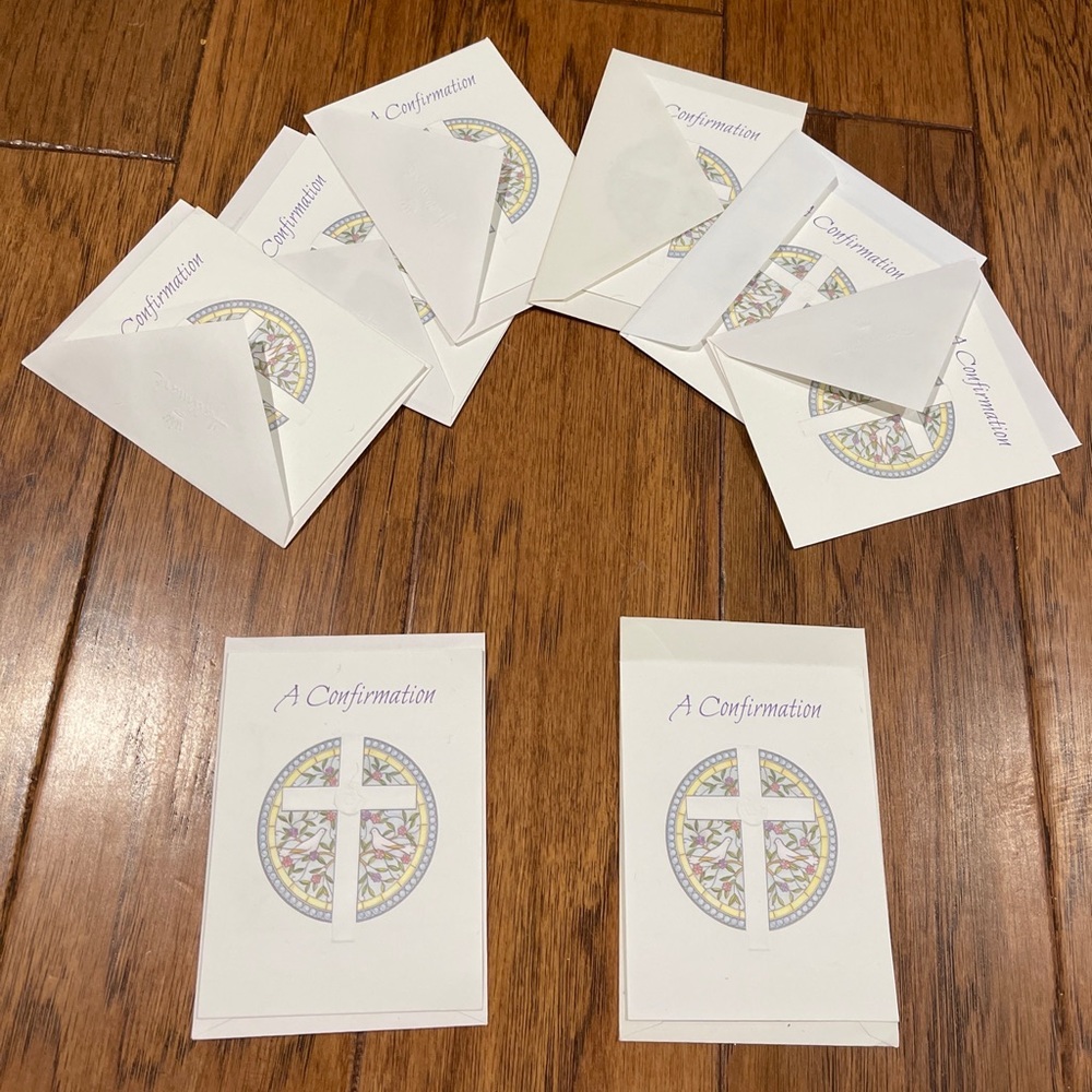 COMMUNION BAPTISM CONFIRMATION INVITATION CARDS 8 WITH ENVELOPES NOS CROSS FAITH